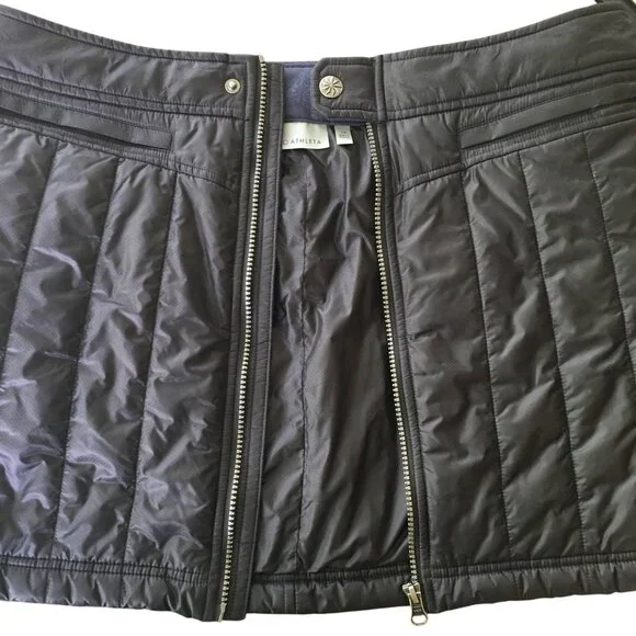 Athleta Toasty Buns Mini Skirt Women's Size 14 Black Quilted Puffer Insulated - Picture 6 of 12